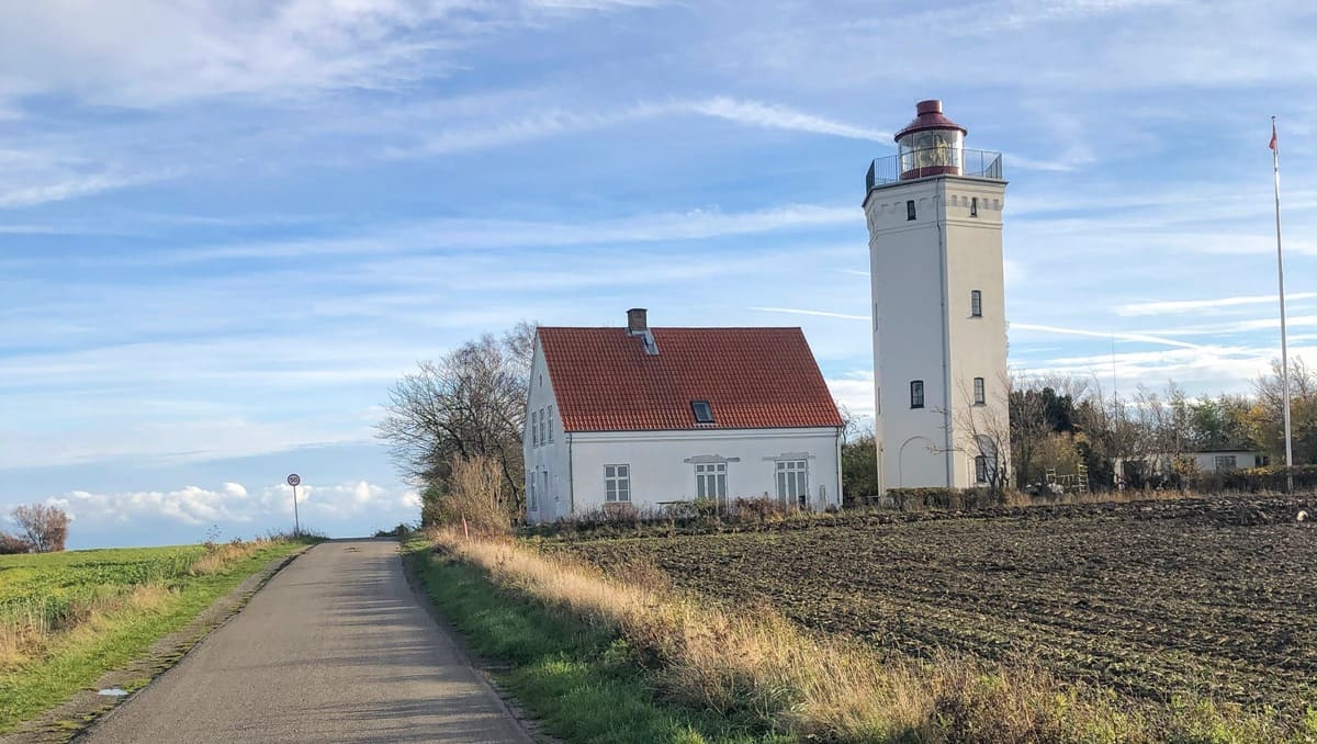 Der historische Leuchtturm Gedser Fyr im Winter